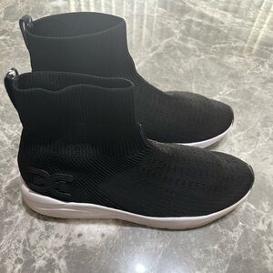 Sam Edelman Black Tara Knit Stretch Slip-on Sock Fitted Sneaker White 10M